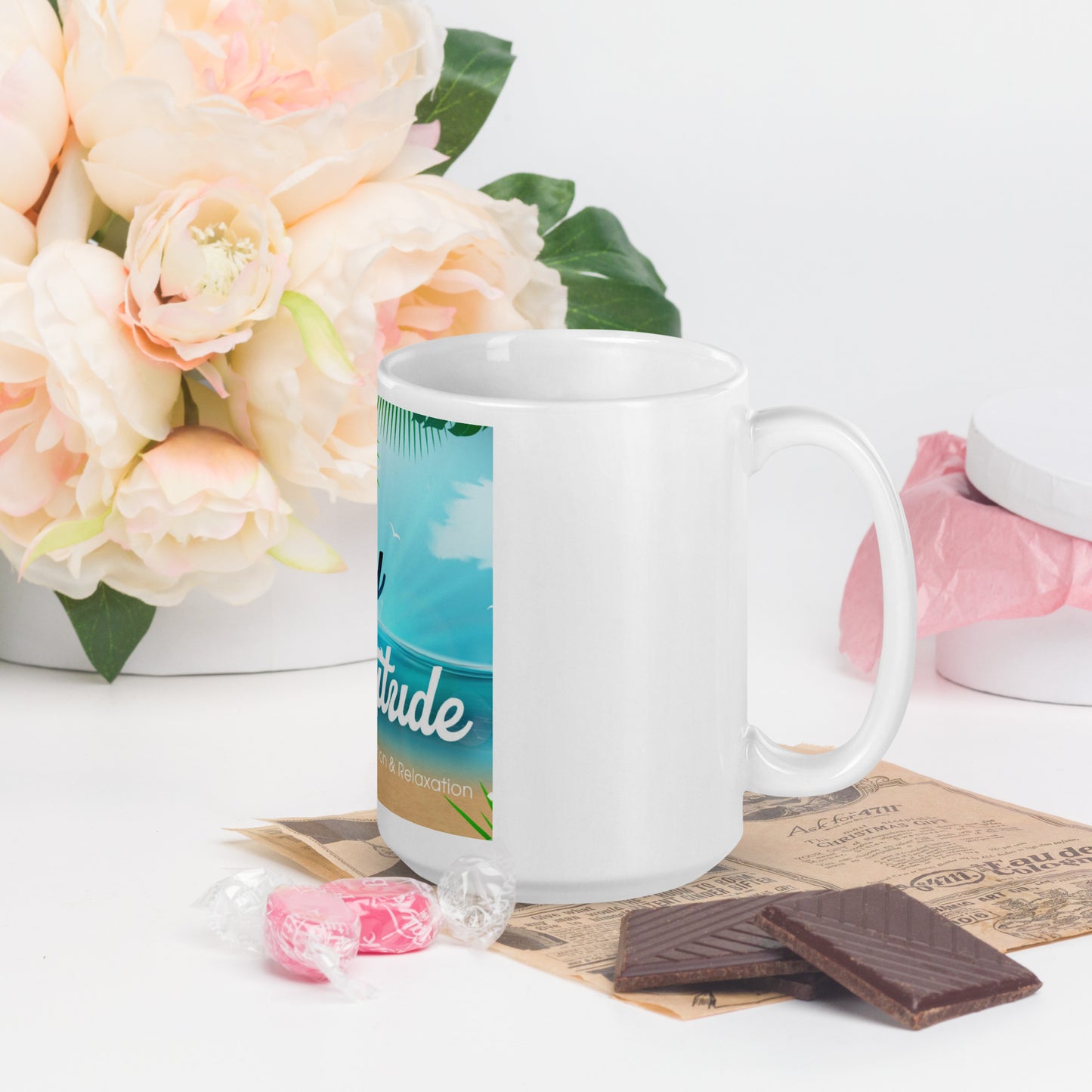 White glossy mug