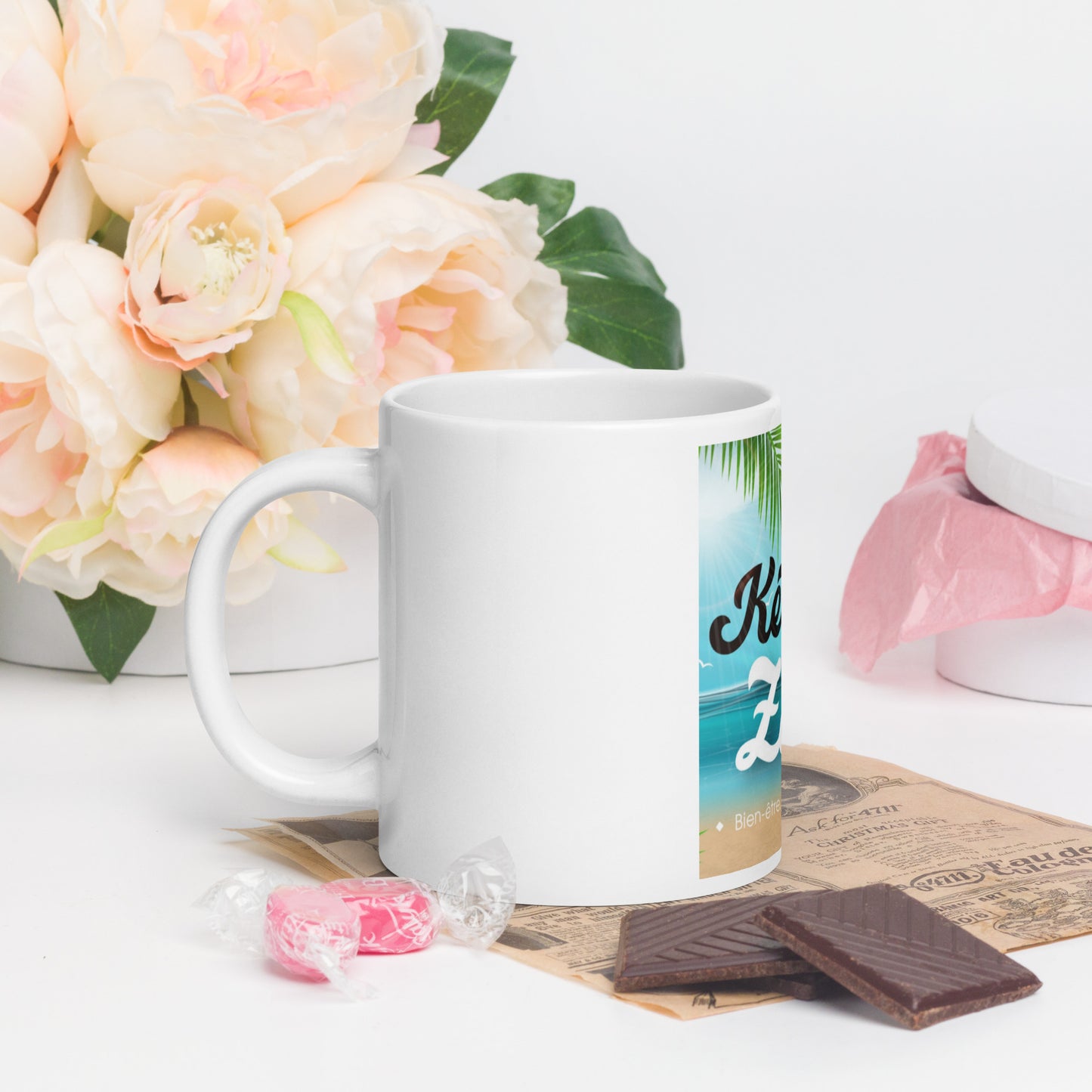 White glossy mug