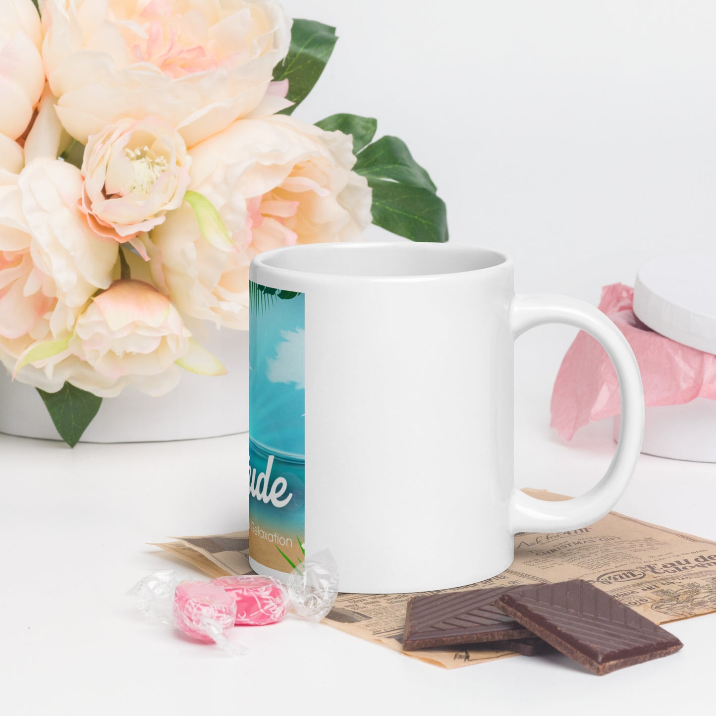 White glossy mug