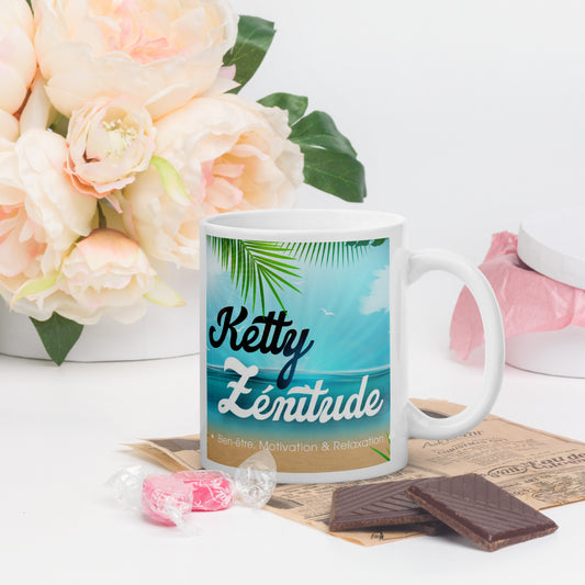 White glossy mug